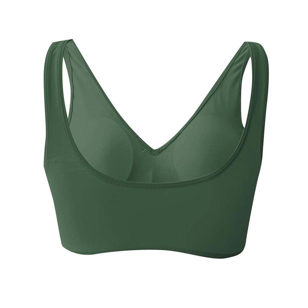 Women  Bikini Top Tummy Swim Tops V Neck Bathing Suit Top No Bottom