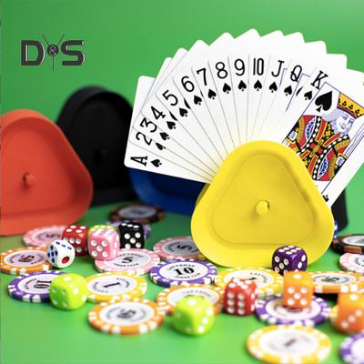 4Pcs Triangle Poker Card Holder Little Hands Kids Seniors Arthritis Hands-Free Paper Cards Clip Stand Family Card Board Game Accessories
