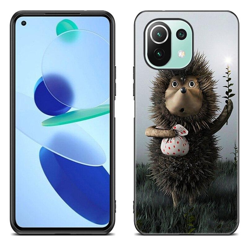 Custodia per Telefono Riccio nella Nebbia Per Xiaomi Mi 11 Lite NE 11i 10T 11T Pro A2 A3 Lite POCO F3 M3 M4 C31 X3 Pro NFC GT Cover Nera
