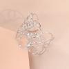 Retro Hollow Minimalist Cool Tone Bangle, Open Pattern Elegant Metal Arm Cuff