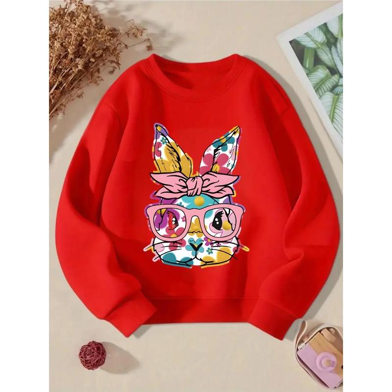European Sizes Kids' Round-Neck Hoodie | Floral Pattern with Bright Colors, , Sportswear and Casual Wear, Soft and Comfortable, Playful Design