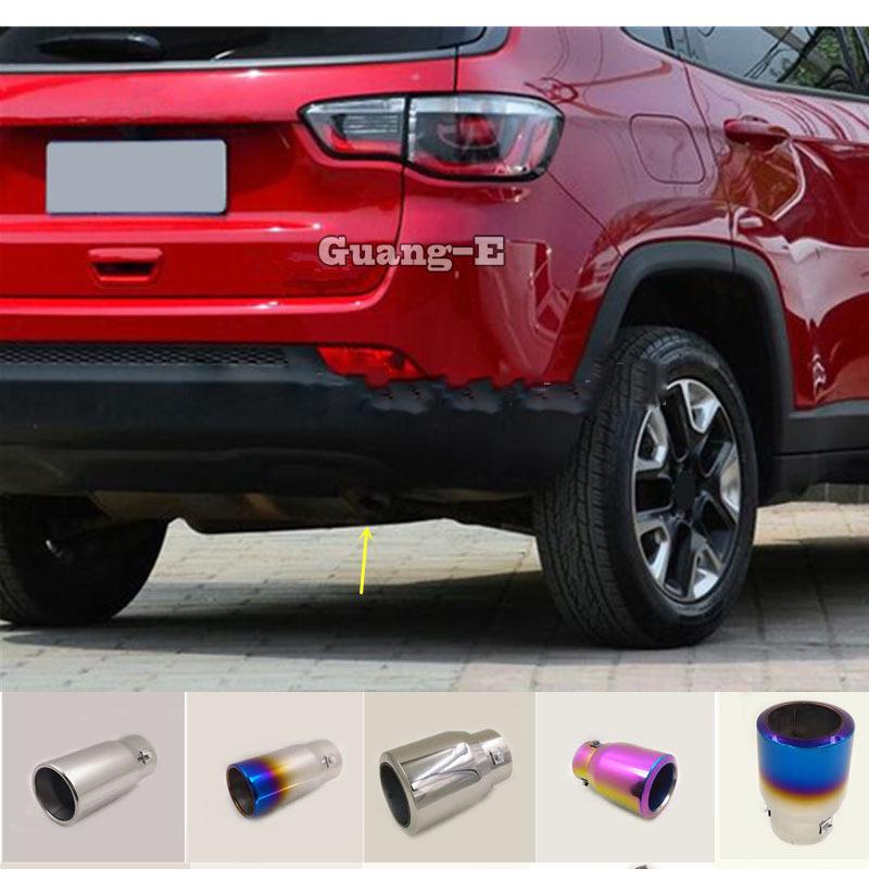 For Jeep Compass 2017 2018 Car Styling Cover Muffler End Stainless Steel Tail Pipe Dedicate Outlet Exhaust