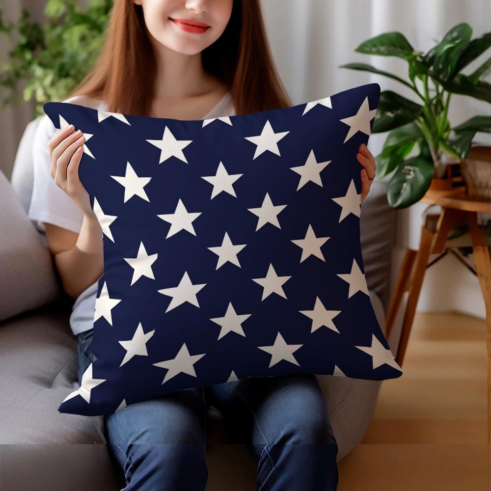 Independence Day Patriotic Pillow Cover American Flag Star Striped Freedom Let Freedom Ring Home Decorations Cushion Case Sofa
