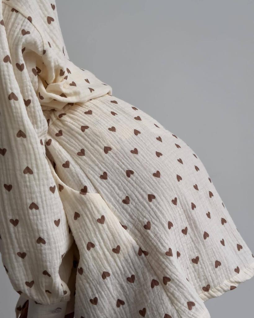 Fashion Ruffle Heart Cotton Linen Homewear Set