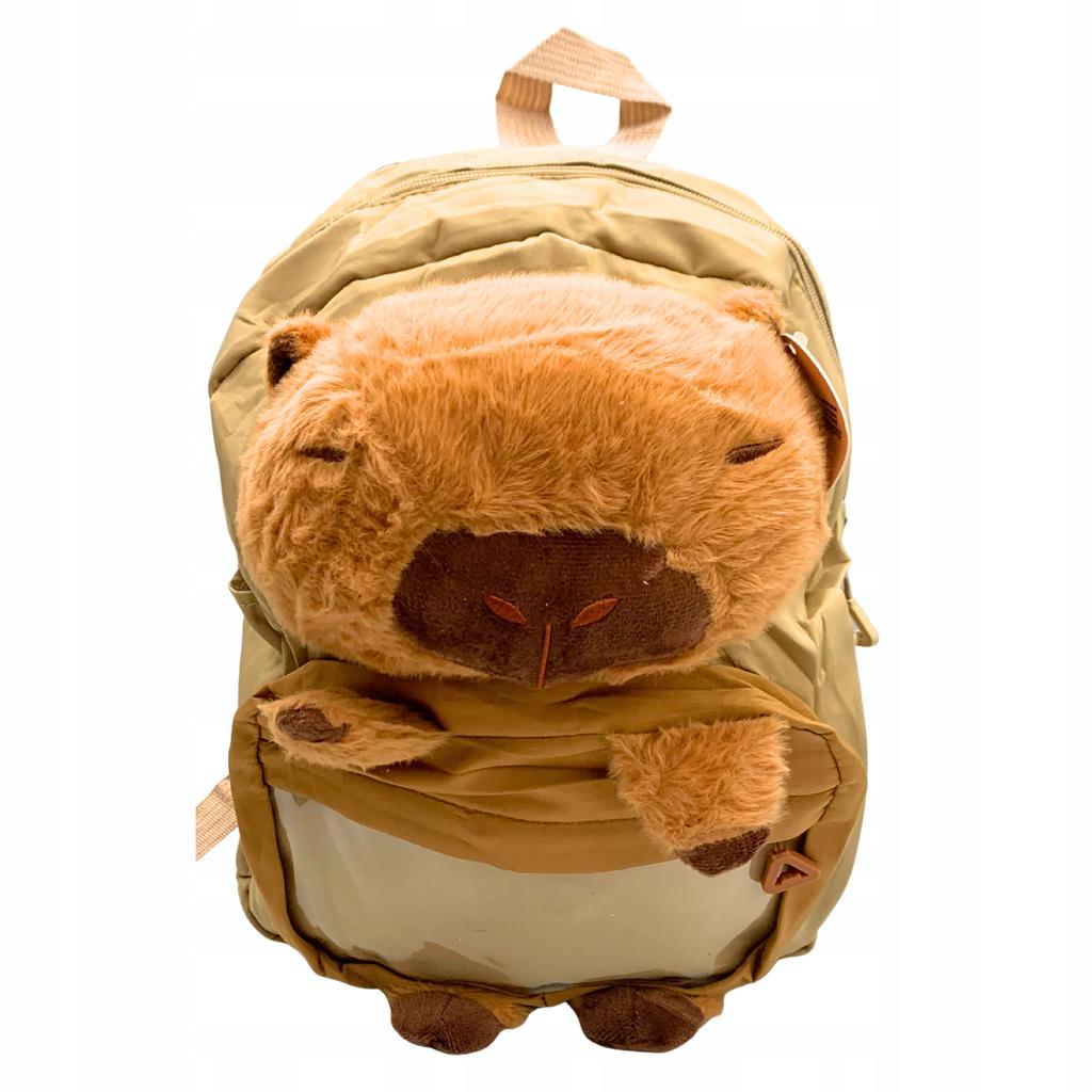 Capybara School Backpack 3D Mascot Lightweight Roomy School Travel Bag
