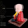 Shaking Monk Sculpture Solar Powered Car Decors Ceramic Decorative Figurine Symbolizing Fortune And Wisdoms