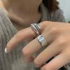 Korean Retro Geometric Wide-Edge Open Ring for Women