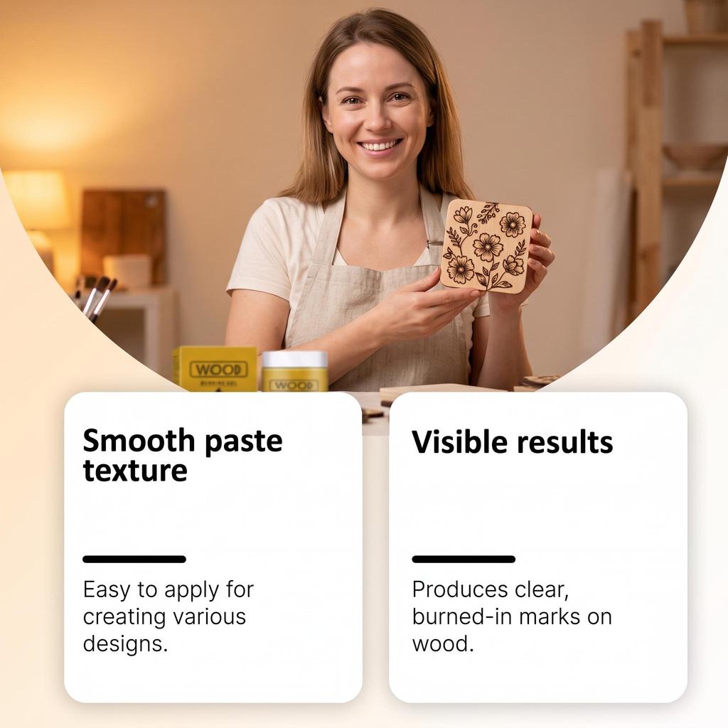 Woodcut Engraving Paste: Smooth and Easy to Apply, Producing Diverse Burnt Marks, Suitable for Home Beginners.