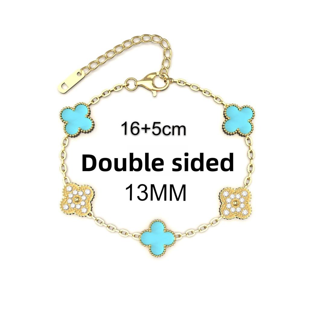 13mm Mote Høykvalitets Firkløver Armbånd 18K Fem Blomster Damearmbånd