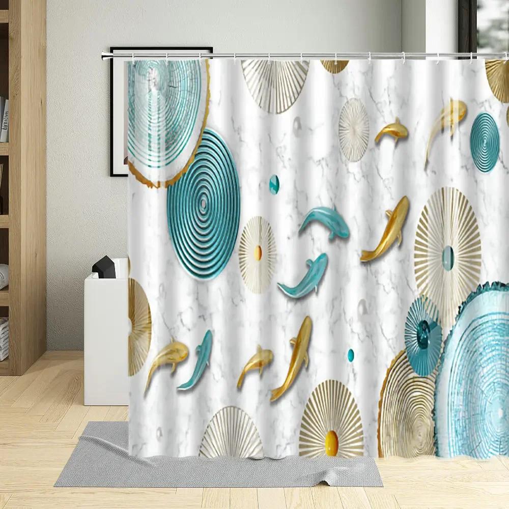 3D Shower Curtains Bathroom Waterproof Cartoon Lovely Fish Child Bathtub Decor Curtains Polyester Fabric Screen With Hooks