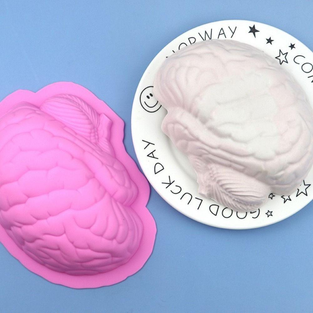 Scary Brain Silicone Mold Body Parts Human Brain Cake Mould Fondant Mold   Kitchen