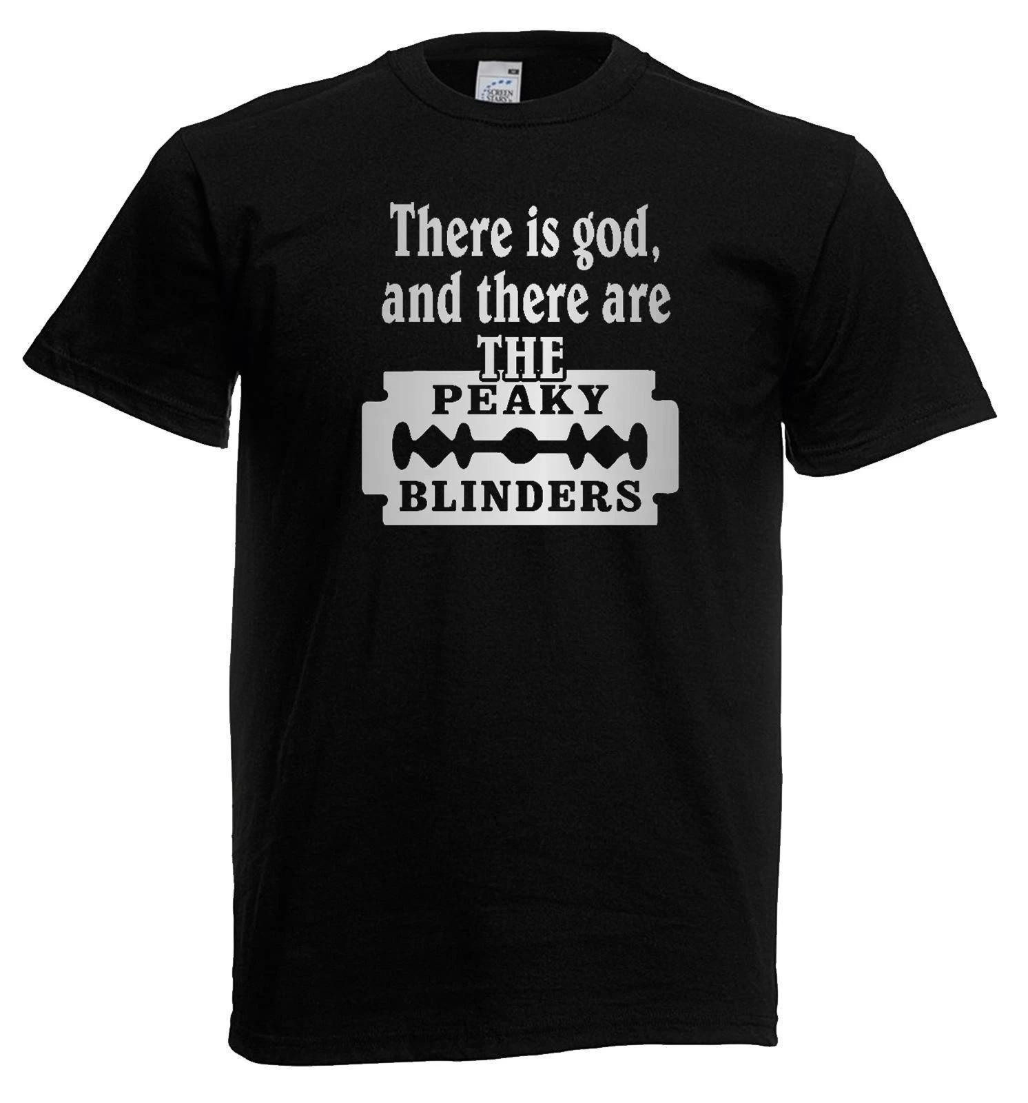Mens There Is A God 1880s Peaky Brummie Gangsters Unisex Black 100% Cotton T-shirt Mens Tees Top L