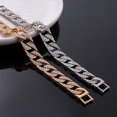 European and American Thick Chain Diamond Bracelet - Trendy Street Style Disco Accessory