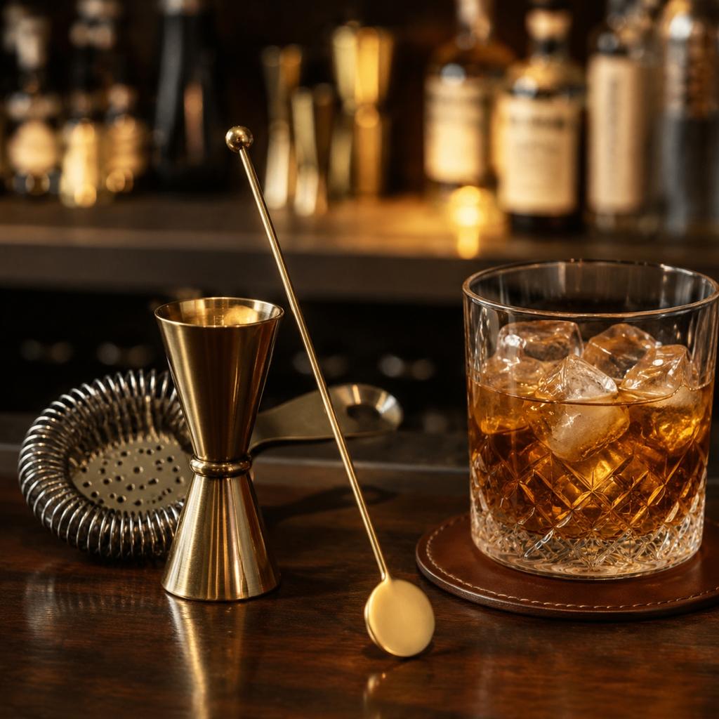 Small 304 Stainless Steel Cocktail Stirrer with Round Paddle for Mixing Drinks