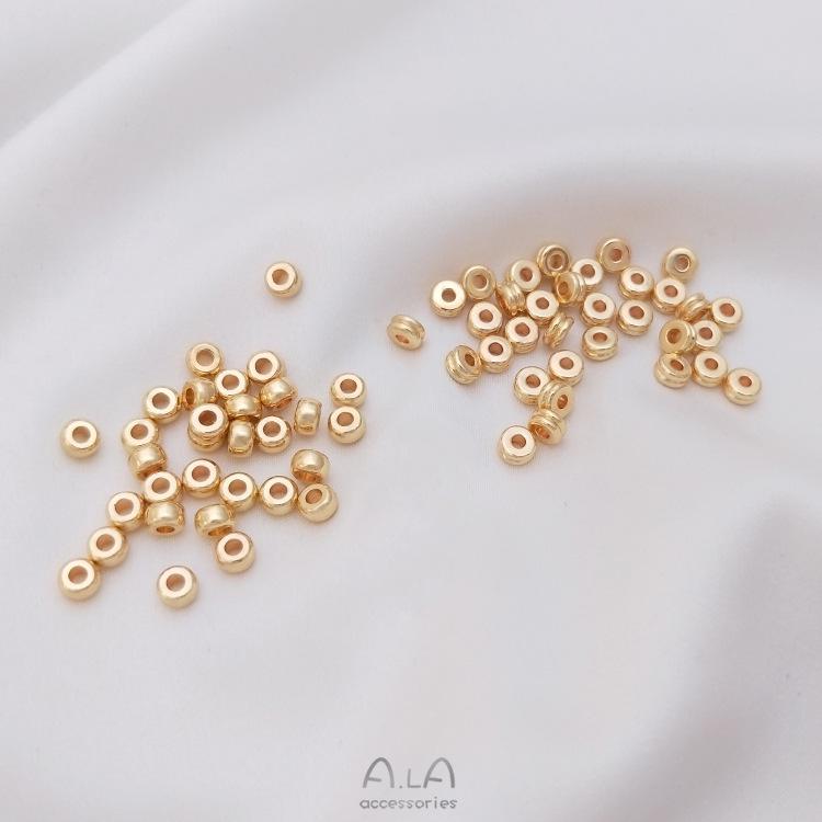 

14K Gold Filled Double Layer Spacer Drum Beads for DIY Bracelet Jewelry