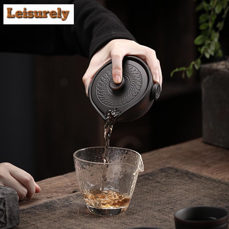 150 ml Qingxi Lila Keramik Handgreifer Gaiwan Handgefertigtes Springmesser Teeterrine Teebereiter Deckelschale Teekanne Teeservice Geschenk