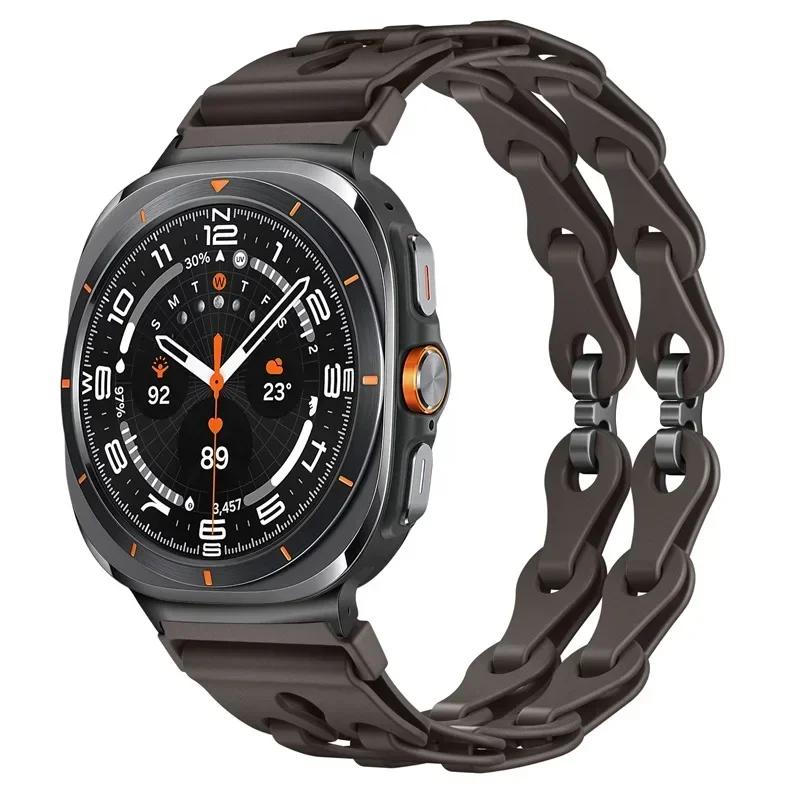 Silicone Chain Strap for Samsung Galaxy Watch 2025/7 Ultra 47mm Wristband Band Bracelet for Galaxy Watch ultra 2025 Watchband