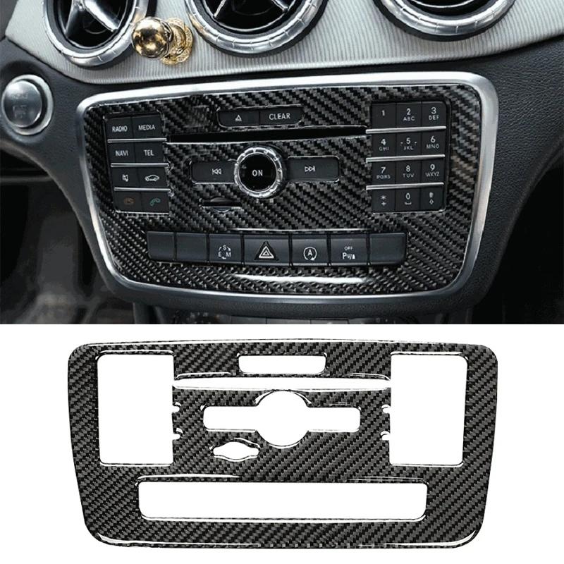 Carbon Fiber Sticker Car CD Air Conditioning Control Panel Cover Trim for Mercedes Benz A Class GLA CLA 2016 2017 2018