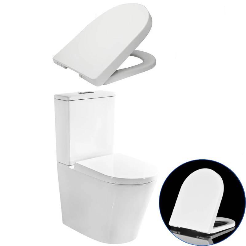 Universal White Toilet Seat Cover Soft Close Quick Install Durable Urea Resin Thick Design