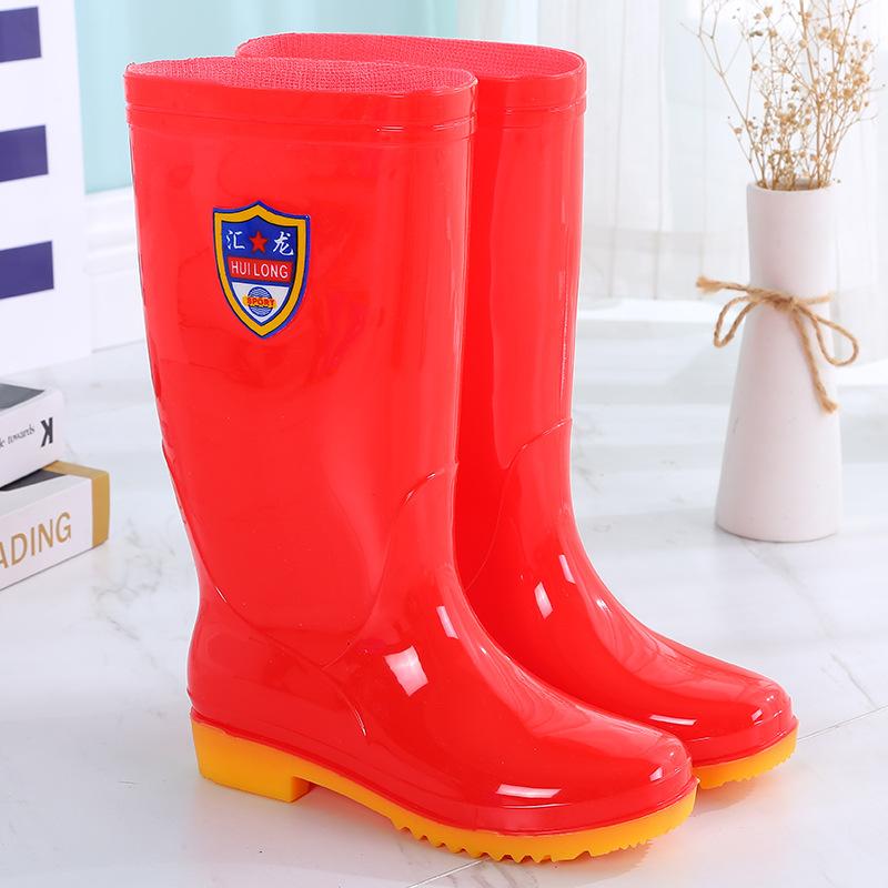 High tube rain shoes water shoes women's adult long tube water boots wear rain boots women's fashion waterproof and non-slip rubber shoes summer