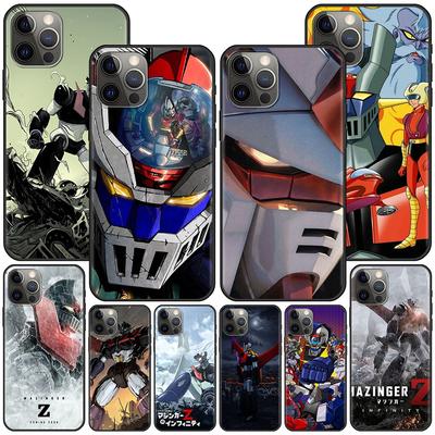 Anime Case For Apple Iphone 11 13 12 Mini 14 Pro Max Xr 7 8 +Se 2020 Xs 6 6s Plus 5 5s Black Silicone Phone Cover Mazinger Z