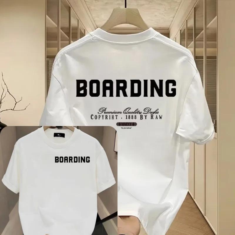 Summer fashion top: Loose neutral pure cotton American T-shirt daily wear for couples short-sleeved men pure cotton 2025