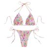 Sexy Floral Print Halter Bikinis Sets Biquini High Waist Thong Swimsuit Swimwear Biquini Conjunto De Bikini Tankini Beachwear