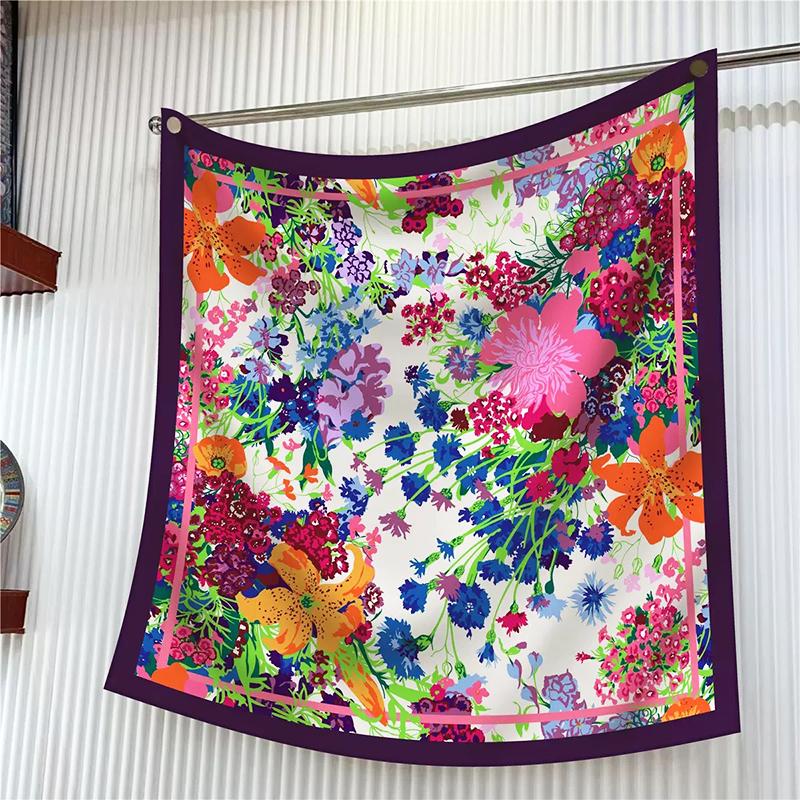 

1 шт. Мягкий Модный Полиэстер Путешествия Нежный На ощупь Сборки Гладкая Текстура Яркие Цвета Удобный Подарок Принт Шарф Повседневный F