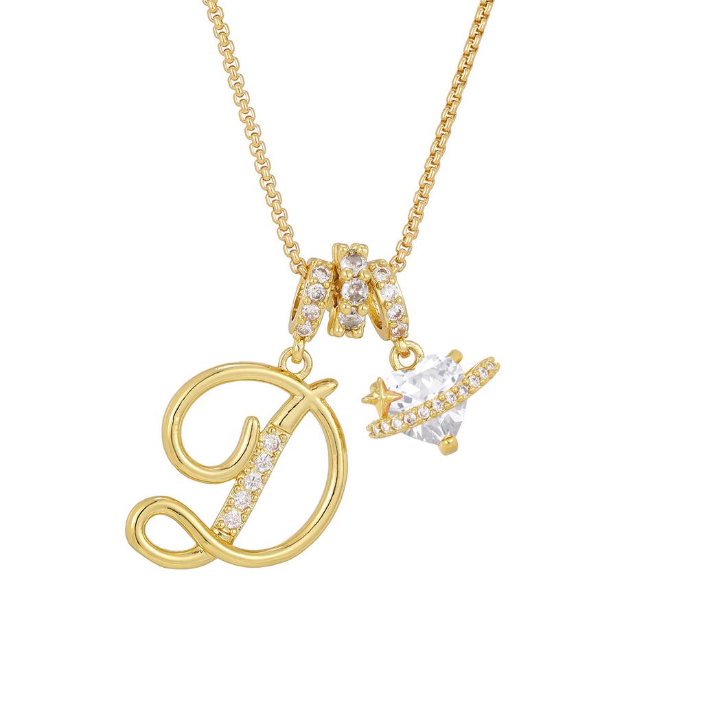 Cross-border necklace dopamine 26 English letter necklace girl light luxury niche high-end Amazon pendant jewelry