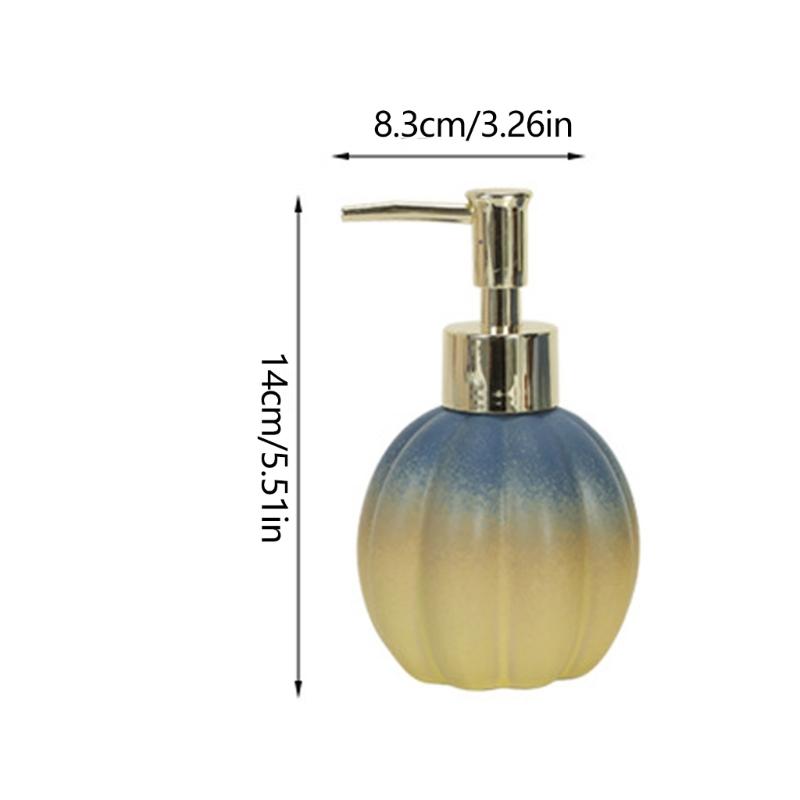 Ceramic Soap Dispenser Manual Lotion Pump for Harvest Sink Styling, Seasonal Bathroom and Kitchen Counter Accent