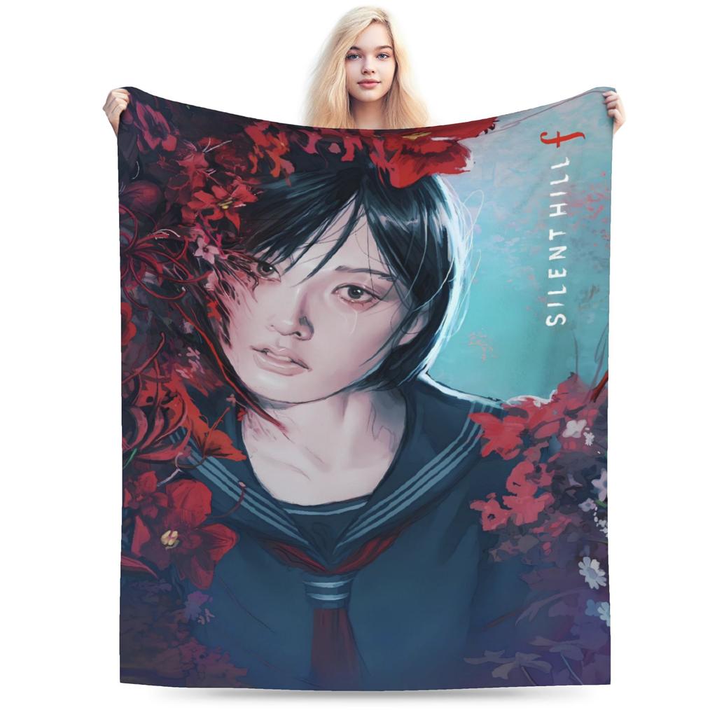 Silent Hill F deka Hororová hra Cestování Kancelář Flanelové povlečení Přehozy do obývacího pokoje Teplý měkký kvalitní přehoz Nápad na dárek