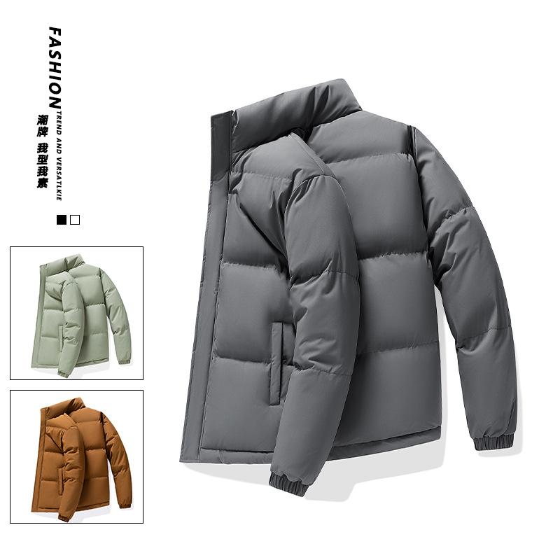Men's Loose-fitting, Solid Color, Short-length, Warm Winter Coat