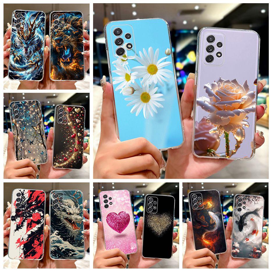 For Samsung Galaxy A32 4G Case SM-A325F Luxury Flowers Painted Cover Soft Slim Phone Case For Samsung A32 A 32 GalaxyA32 5G Bags