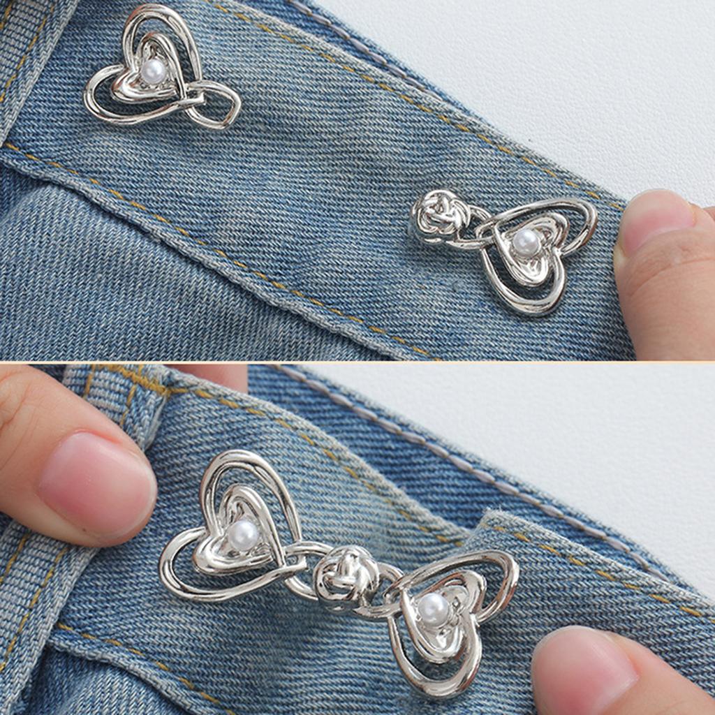 Beautiful Chinese Knot Adjustable Tightener Waist Buckle For Jeans,No Sewing Required Metal Button Adjuster For Pants And Skirts