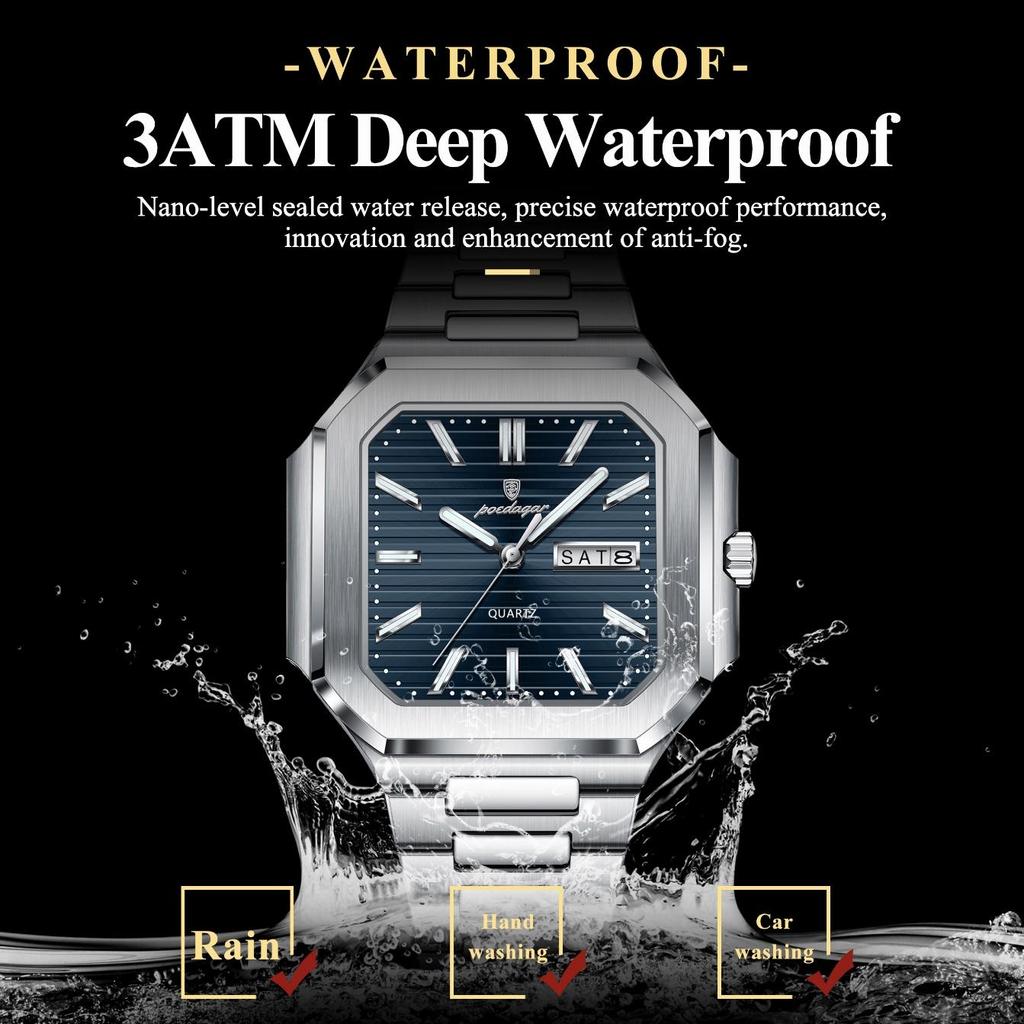 Fashion Men's Watch Waterproof Night Light Calendar Quartz Men's Watch Stainless Steel Luxury Business Men Watch