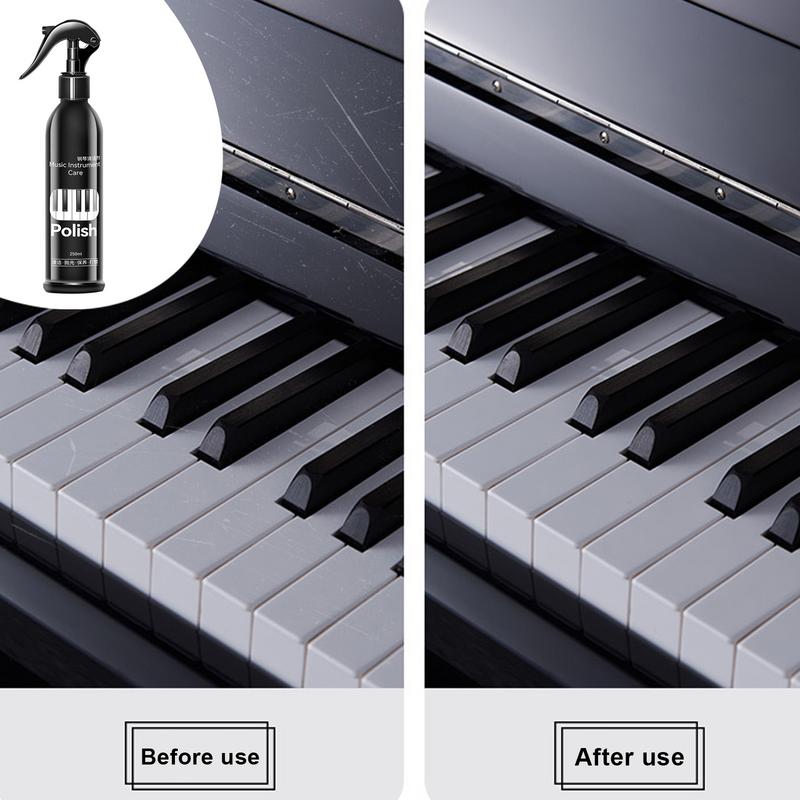 Piano Cleaner Kit Multipurpose Powerful Cleaning Spray 250ml Piano Cleaning Tools with Wiper Cloth Portable Cleaning Kit for