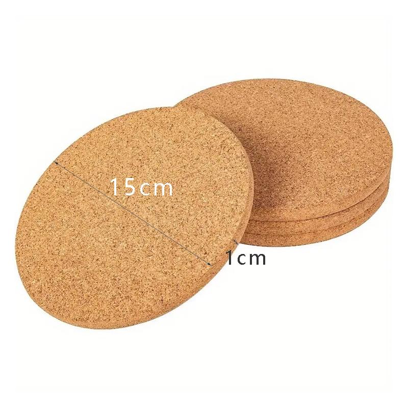 4pcs Cork Pot Mat Heat Resistant Round Pans Holder Bowl Placemats Worktop Saver Mat Cup Coasters Tableware for Kitchen Gadget