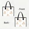 Cute Rabbit Printed Tote Bag Casual Large Capacity Handbag for Daily Use