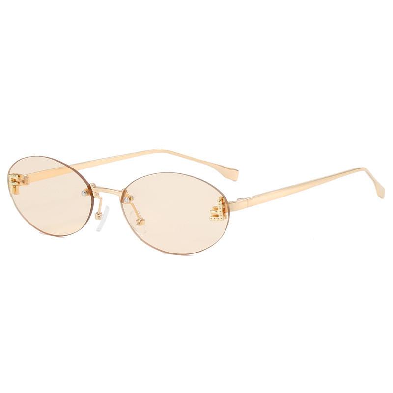 Alphabet F Metal Round Sunglasses With Uv400 Antiglare For Fashion Travel And Outdoor Use