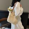 Large Capacity Knitted Bag Women's Summer New Woven Straw Bag Commuter Seaside Vacation Beach Bag