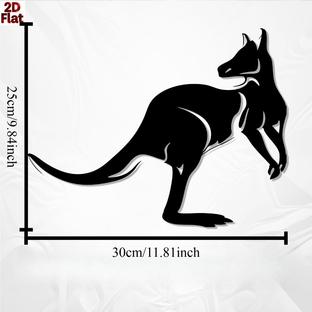 

1pc Dynamic Kangaroo Metal Wall Art, Weather-Resistant Iron Sculpture for New Year Easter Animal Decor, Outdoor Patio Garden Fence Decoration 12in