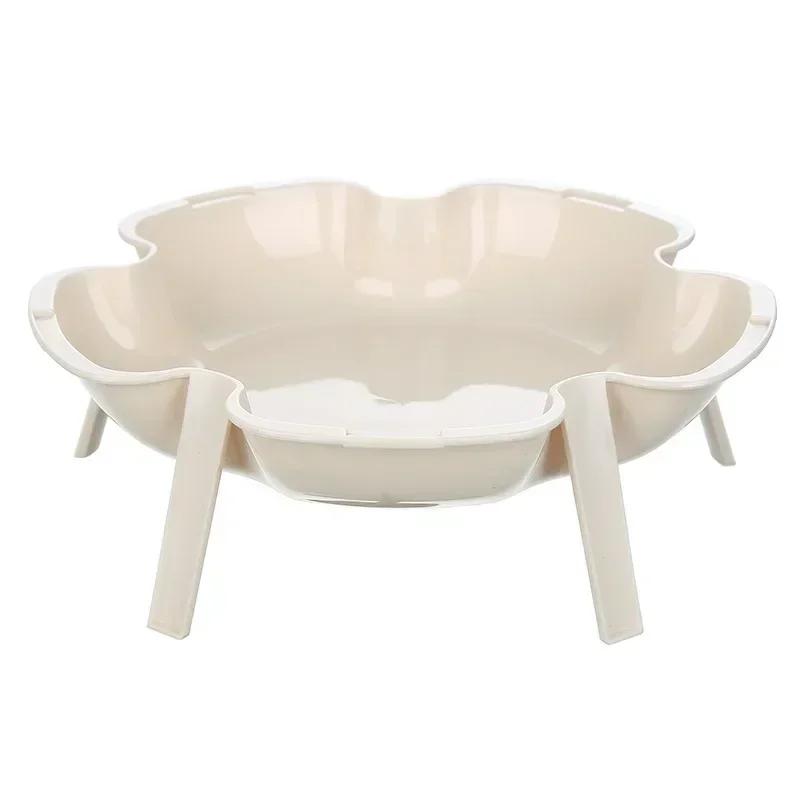 

Multiple Color Friut Vegetable Storage Rack Convenience Superimposed Flower Plate Side Dish Tableware Kitchen Accessories Tool бежевый