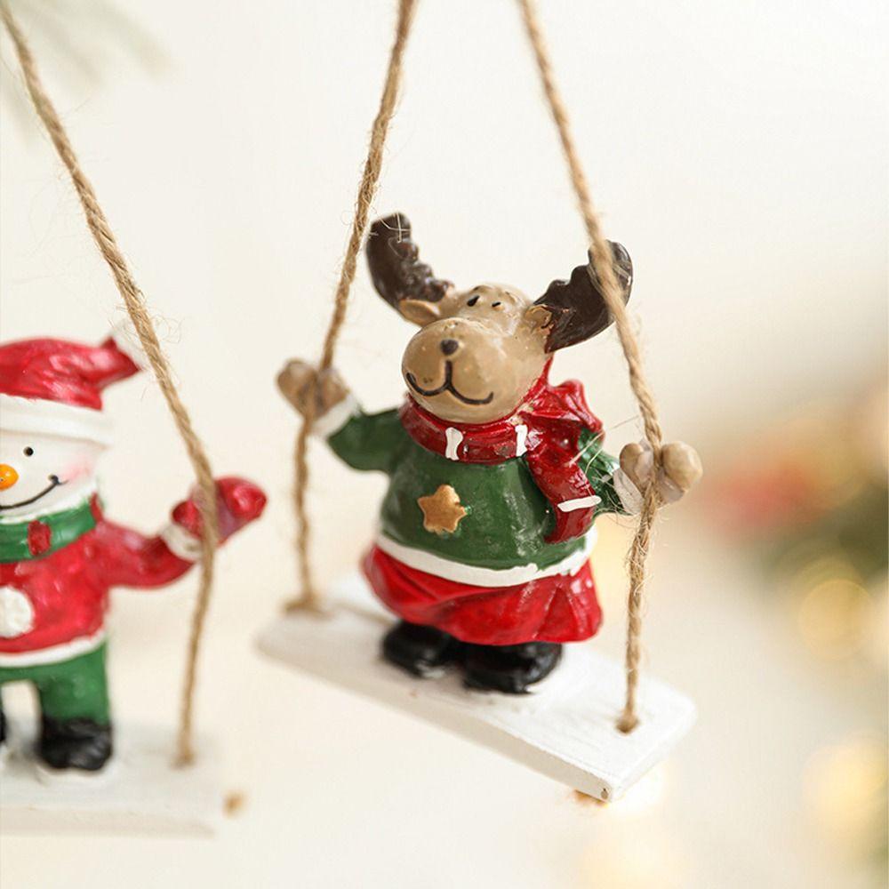 Red Christmas Elk Snowmen Pendant Xmas Tree Hanging Ornaments  Merry Christmas Decoration