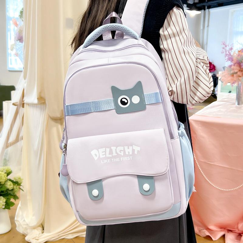 Cartoon Student Schoolbag Women's Contrast Backpack