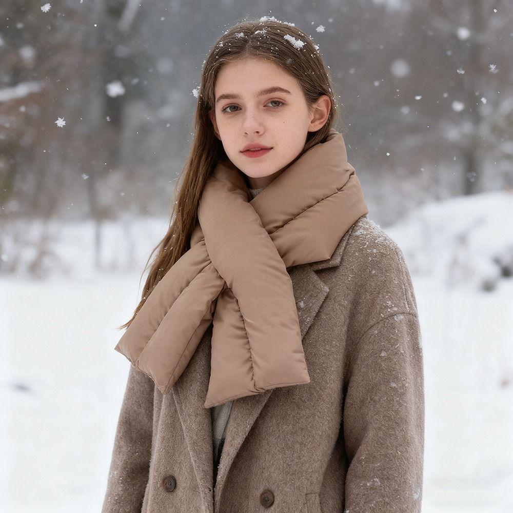 Warm Winter Scarf Down Cotton Skiing Scarve Simple Fashion Neck Warmer Women Men