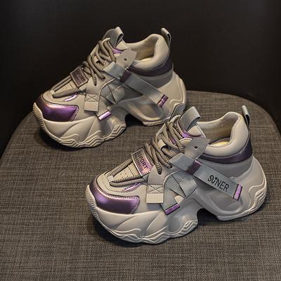 Dad-Schuhe dicke Sohle innere Höhenerhöhung Burst Board lässig vielseitig Mode-Stil Schnürer Damen