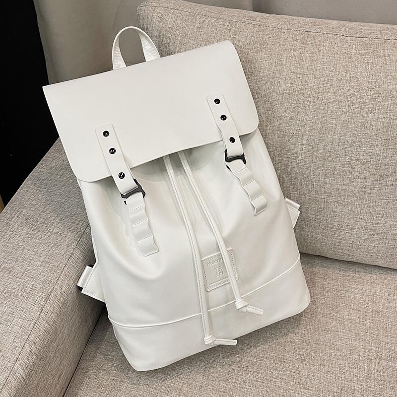 

Стильный и простой рюкзак, повседневный рюкзак, большая вместимость, студенческий однотонный школьный рюкзак, сумка для компьютера для деловых поездок белый