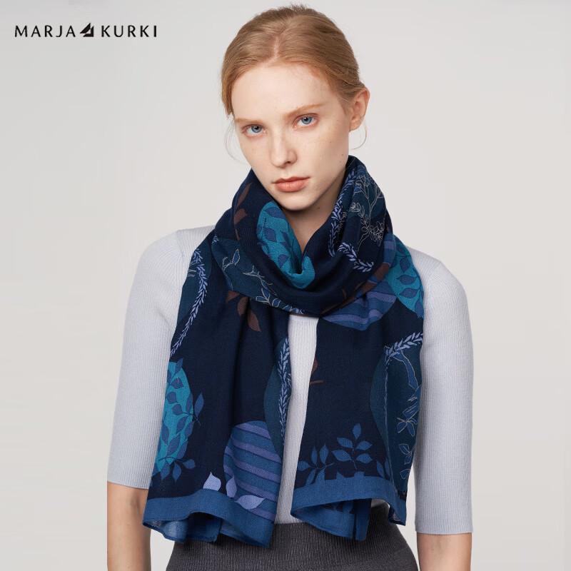 MARJA KURKI Moon's Radiance Printed Wool Scarf