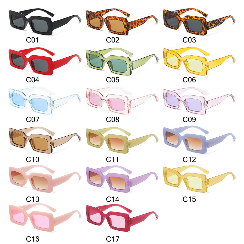 Candy Color Rectangle Sunglasses for Women Men Y2K Sun Glasses Vintage Shades Eyewear UV400 Protection 90’s Party Favors