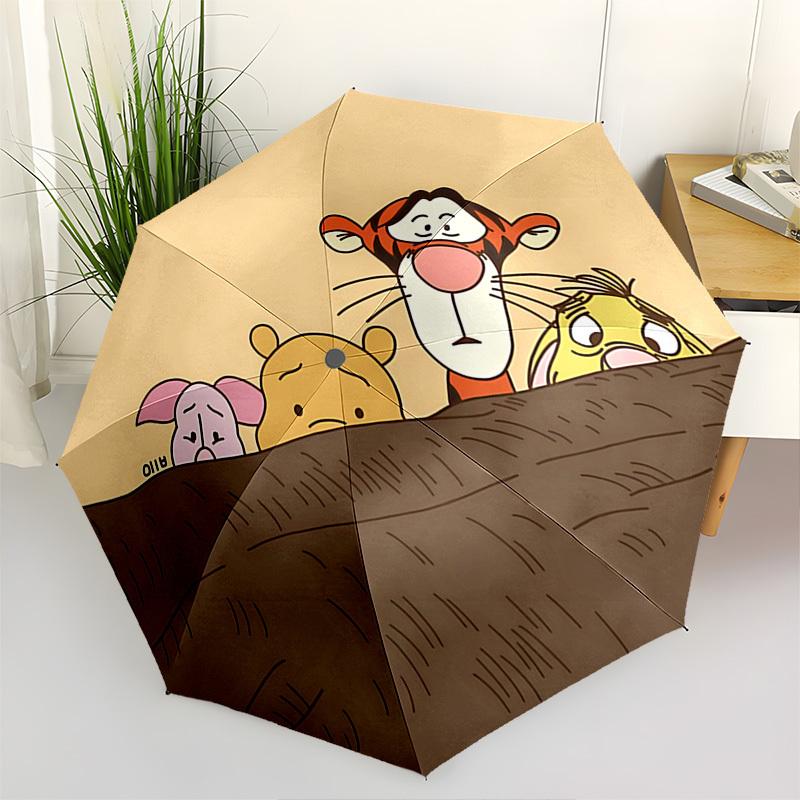 

Winnie-the-Pooh Themed Automatic Opening and Closing Umbrella, Brightly Colored 8-rib Portable Umbrella, Suitable for Men and Women, A Perfe